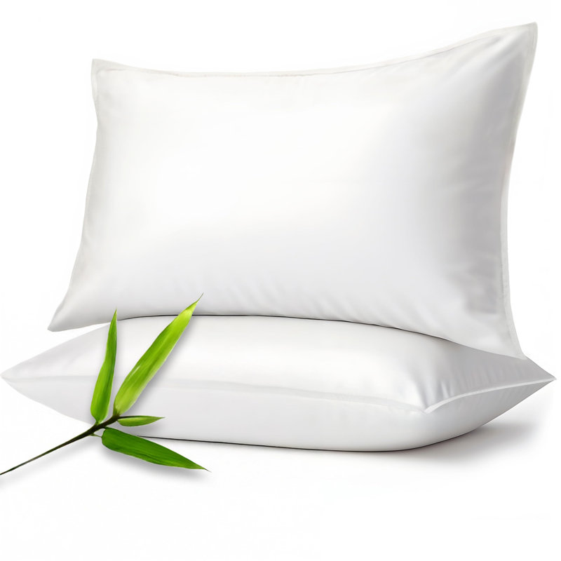 100% Viscose from Bamboo Pillowcases Only, 300 Thread Count, Hidden Zipper, Cooling Breathable, Bedding Pillow Covers for Hot Sleepers - Gift-Ready Packaging, PACK OF 2 (White)