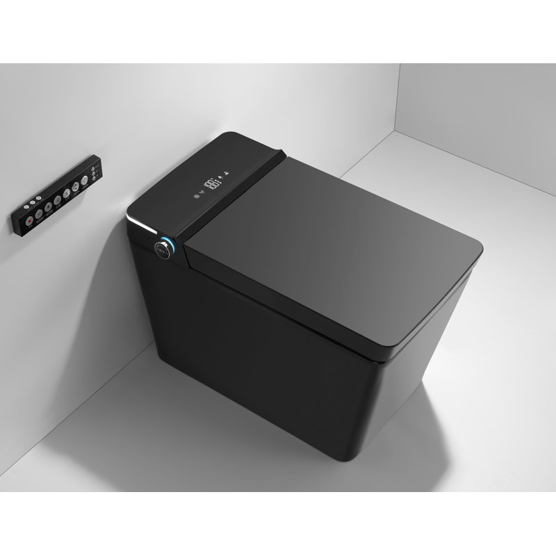Toilette bidet allongée 1,2 gallons GPF Smart Living & Technology (siège inclus), Noir