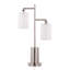 Lampe de table Cannes en métal nickel avec abat-jour blanc Cannes