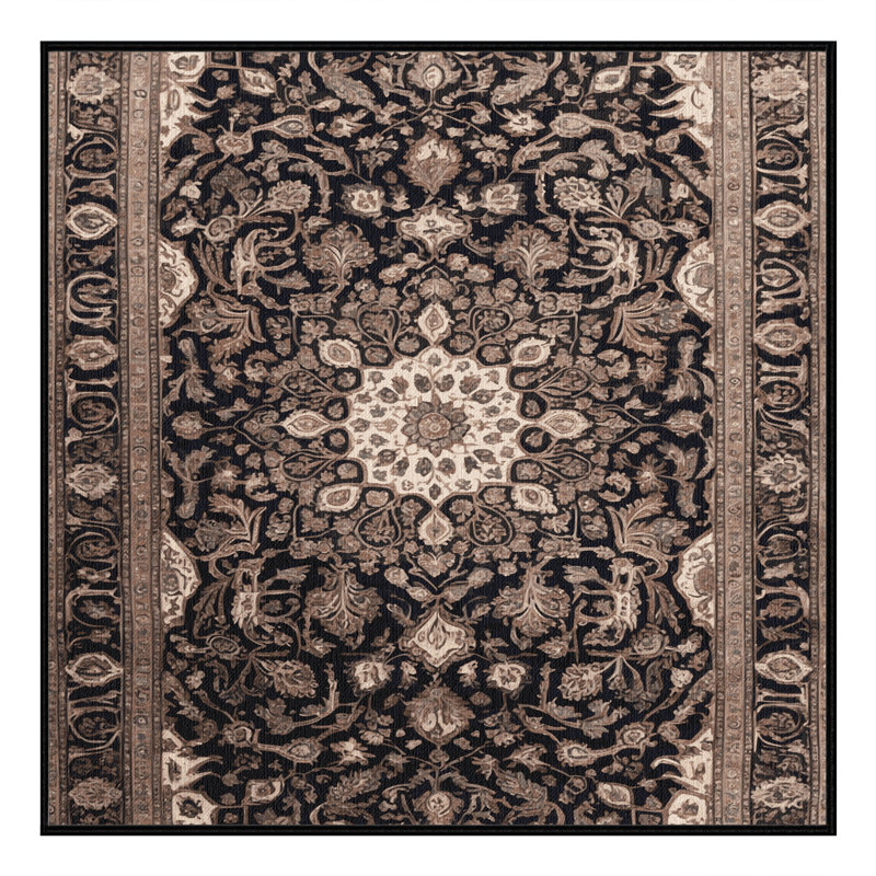 Tapis brun lavable à la machine, Carré 8 pi
