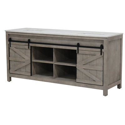 Dewayne 72'' Double Bathroom Vanity with Ceramic Top