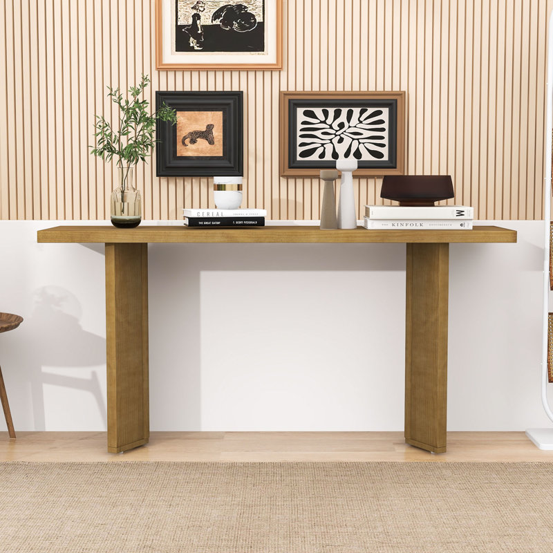 Console moderne avec pieds géométriques, Naturel