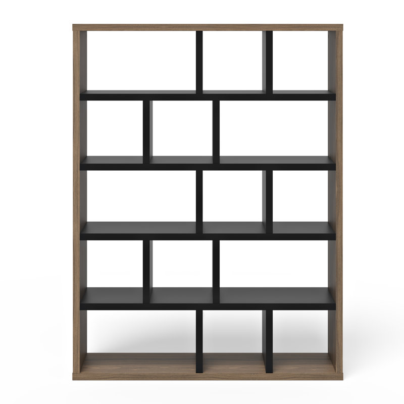 Shanisha 198 cm H x 150 cm W Room Divider Bookcase, Brown/Black