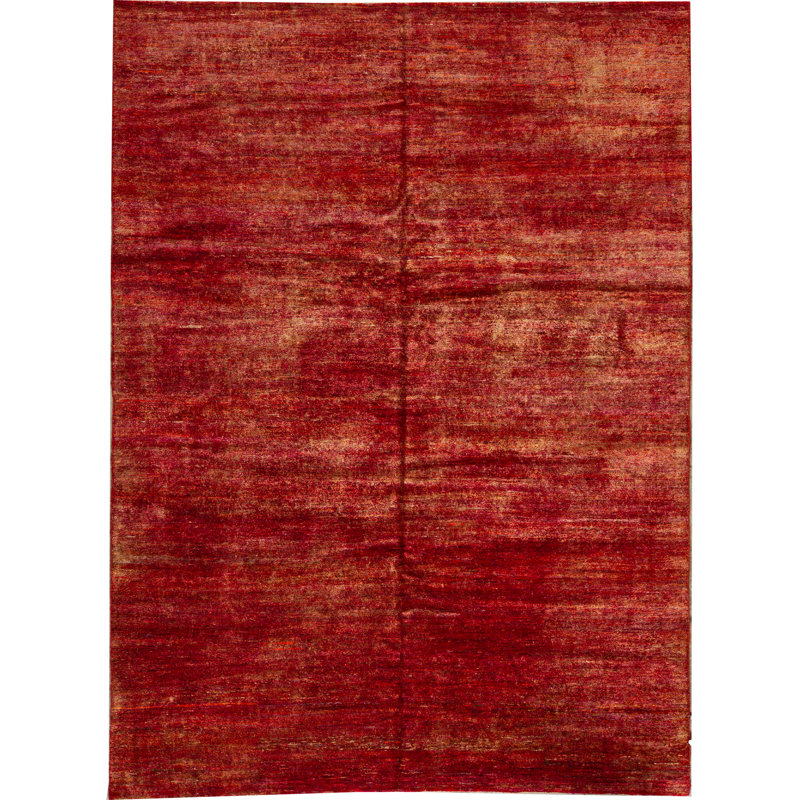 Silk Area Rug in Red