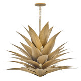 Agave 12-Light Hand Sculpted Multi-Tier Chandelier - Burnished Gold