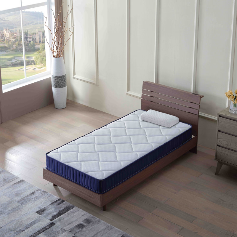 Matelas simple de 6 pouces, matelas hybride en mousse et à ressorts dans une boîte, tissu doux et respirant de taille moyenne et support adaptatif, certifié Certipur-US, matelas simple dans la chambre d'invités et d'enfants