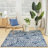 Alizay Floral Polypropylene Indoor/Outdoor Area Rug in White/Navy Blue-1225729763