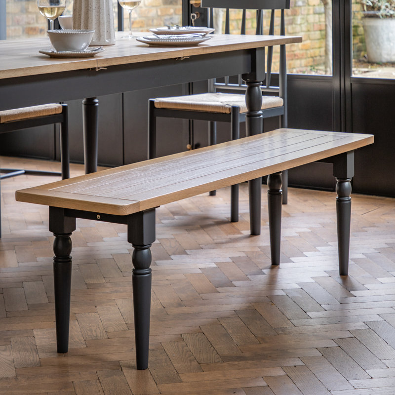 Harworth Solid Wood Bench, Black