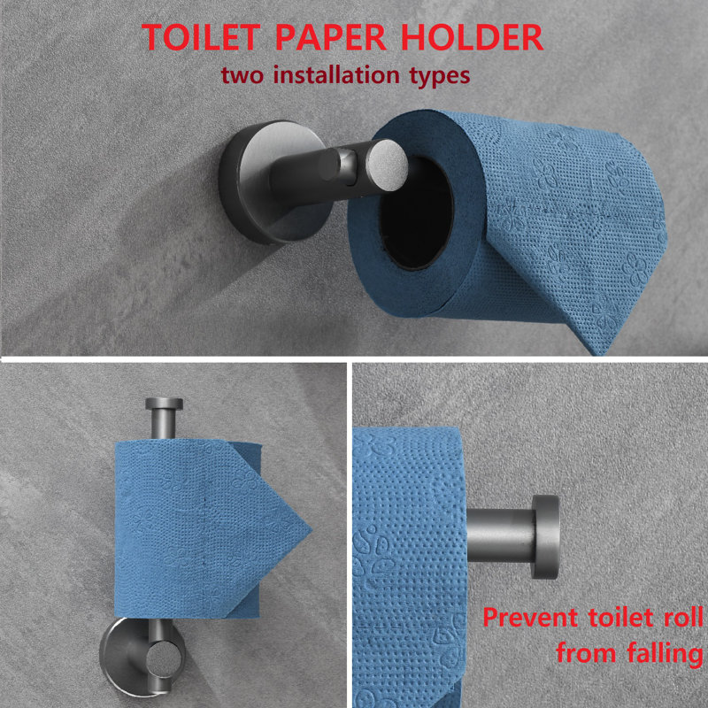 6 - Piece Bathroom Hardware Set, Gun Ash