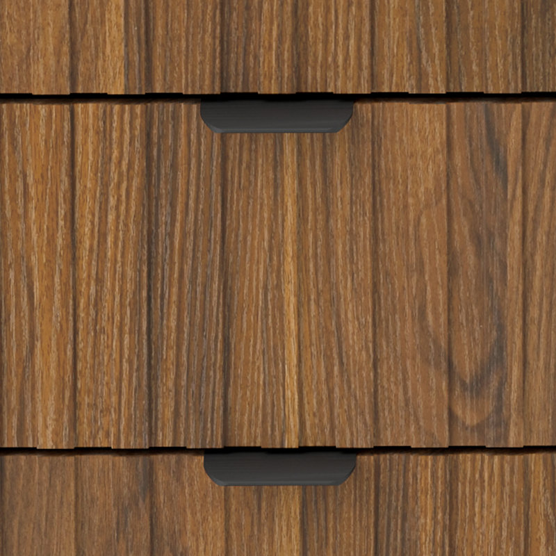 Dark Brown Finished Wood 6-Drawer Rectangular Dresser
