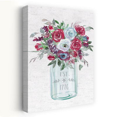 Roses patriotiques Art contemporain rose 1776