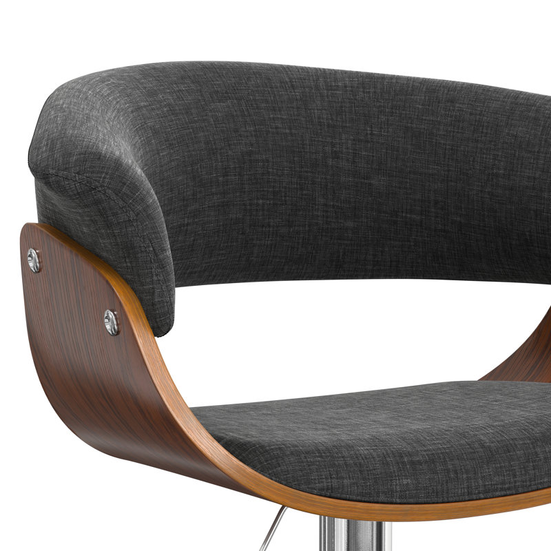 Tabouret de bar Sheldon, Gris anthracite - polyester lin