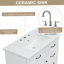Meuble-lavabo 36 po avec lavabo en céramique, 2 tiroirs basculants, charnières de porte à fermeture en douceur, gris-837067151