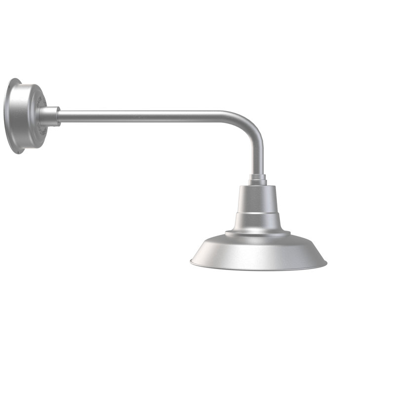 Luminaire de grange d’extérieur à del Haleigh, H 15,53 po x l 12 po x P 32,25 po, Argent galvanisé