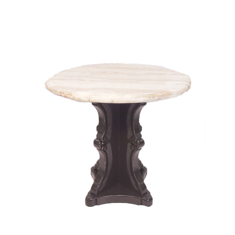 Round Cream Bullnose Travertine Bar Table Model 1204 E