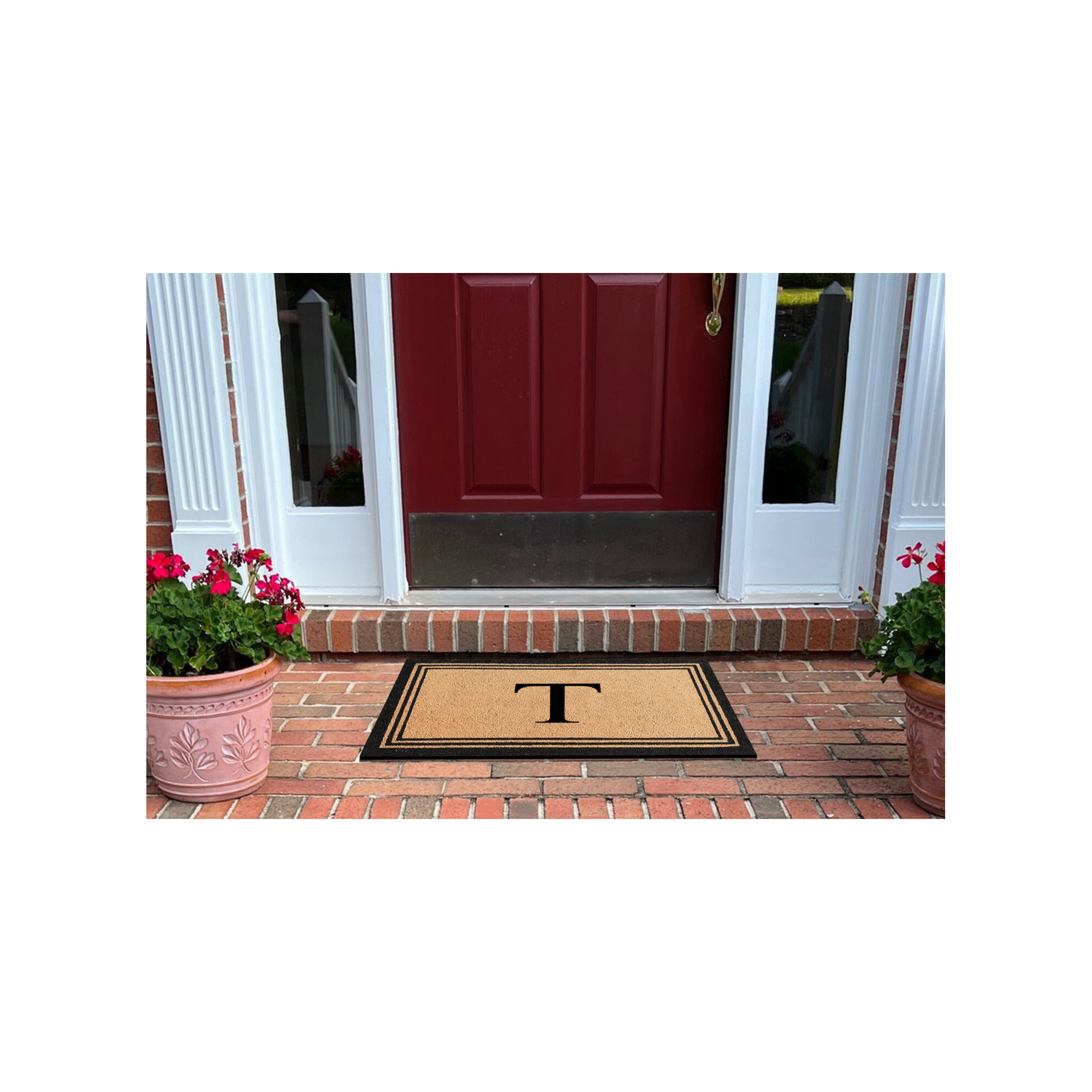 DeHond Pure Natural Coir Non-Slip Outdoor Door Mat, T, 18" X 30"