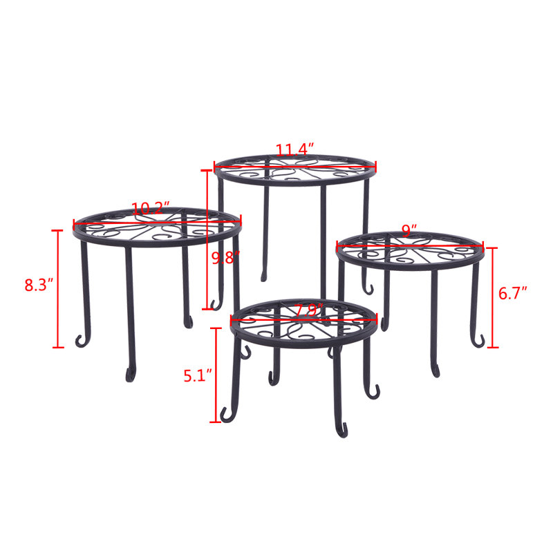 Black Metal Nesting Plant Stands Set of 4