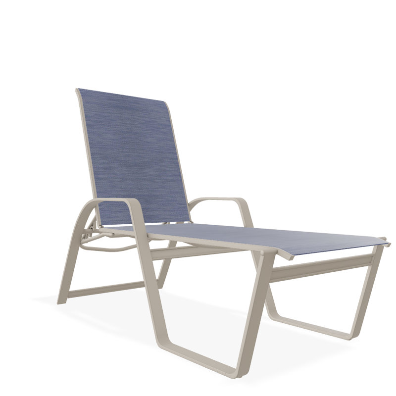 Chaise longue inclinable Holna, Graphite texturé, Rivière