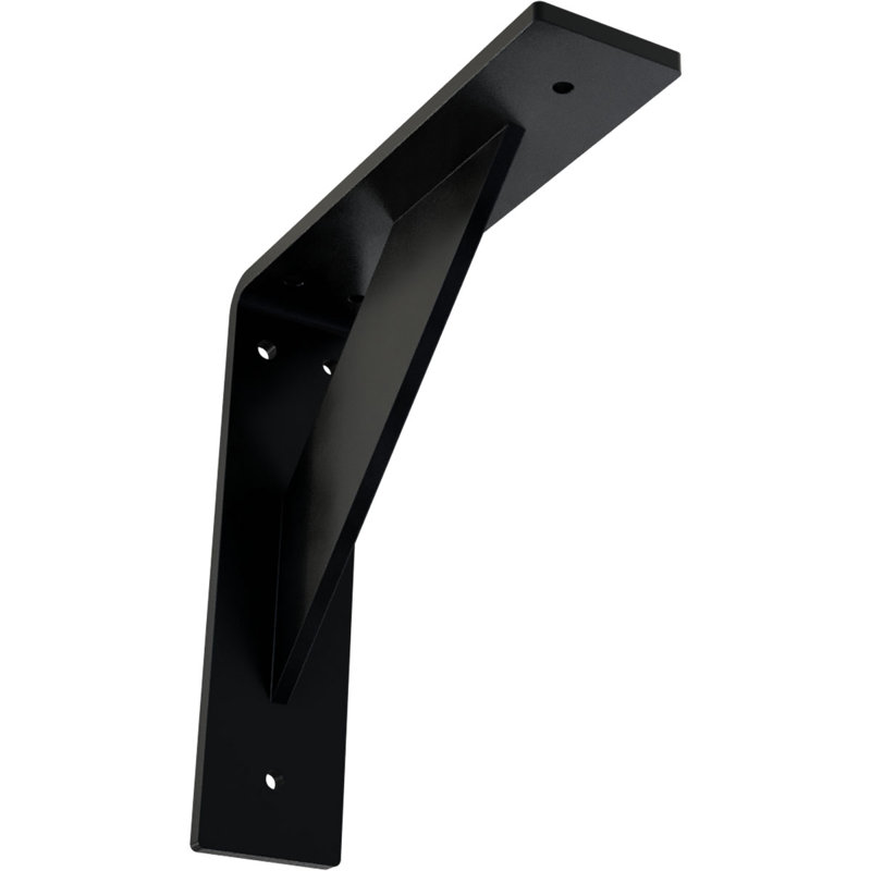 Support traditionnel en acier, H 8 po x l 2 po x P 8 po, Noir thermolaqué