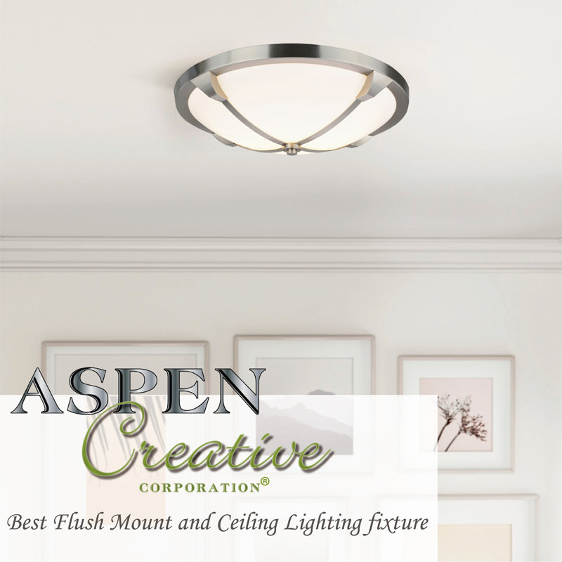 12" Chrome LED Flush Mount Ceiling Light with Frosted Glass Diffuser