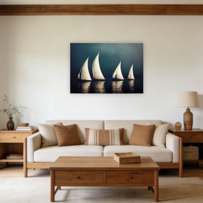 Voilier, art mural en bois à l'arrière, X 36 x 24 po