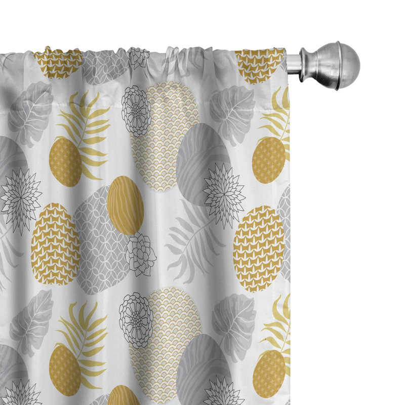 Panneau de rideau simple semi-diaphane avec passe-tringle Floral, 28 po x 95 po