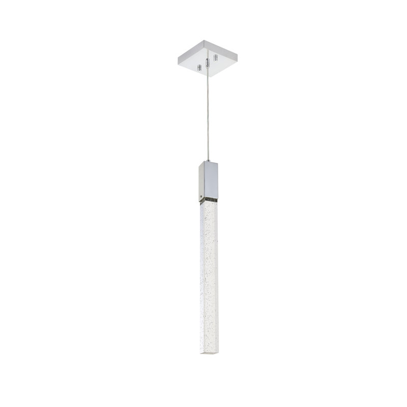Luminaire suspendu rectangulaire à 1 lumière Aliha, Chrome
