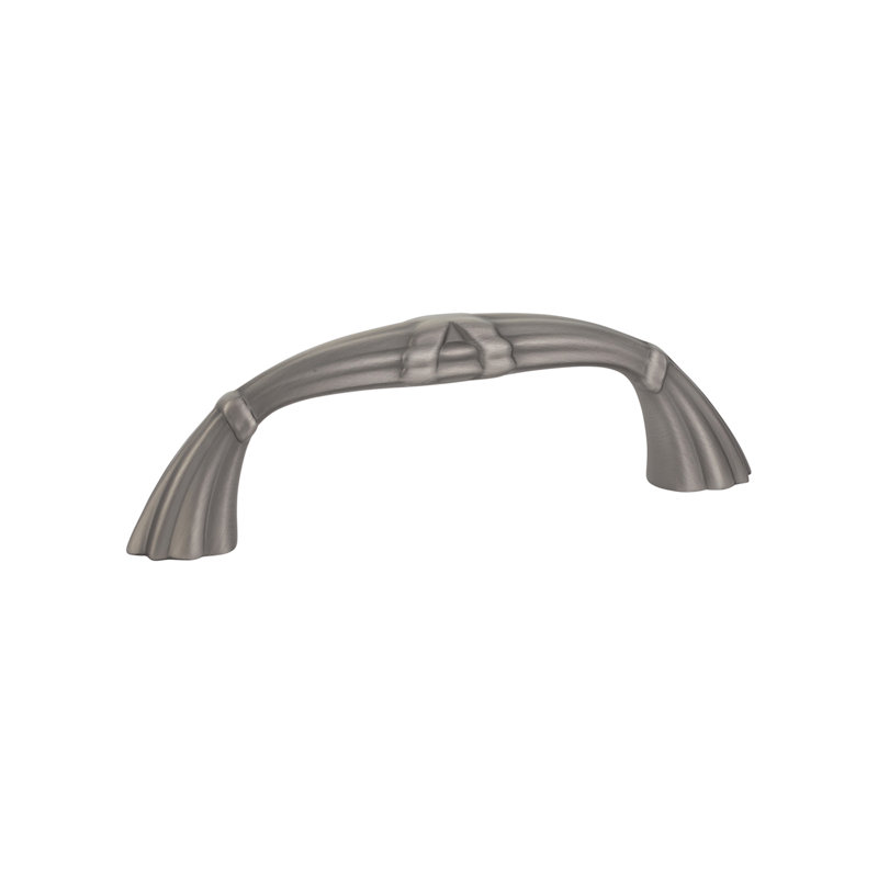 Poignée arquée Emtek Ribbon and Reed, Nickel antique, 3.5"