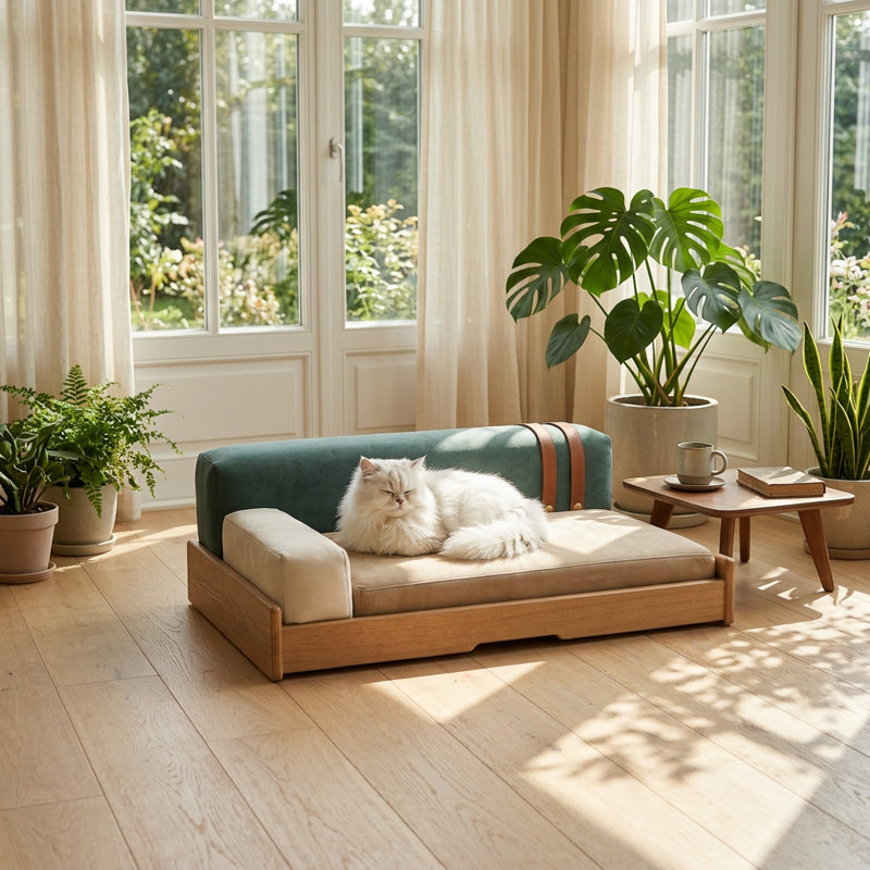 Lit pour animal de compagnie 24,8 po - style moderne - bois