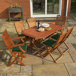 Plumley 6 Seater Dining Set with Cushions
