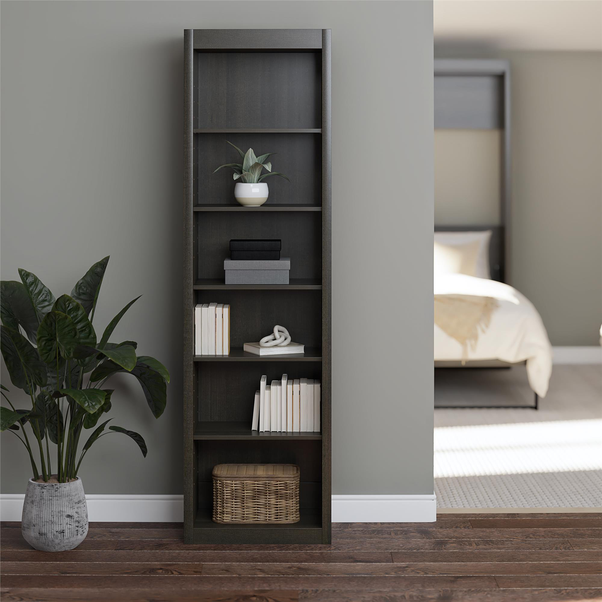 Wexford 6-Shelf Open Storage Tower Bookcase