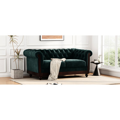 58.85" 2 Velvet With Soft Fabric. Pine Wood Frame For A Cozy Living Room, Bedroom Frame, Button