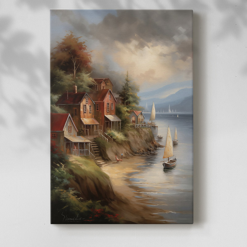 LANDSCAPE-CLXVII - Toile tendue avec châssis de qualité supérieure - prête à être accrochée, H 27 po x l 18 po