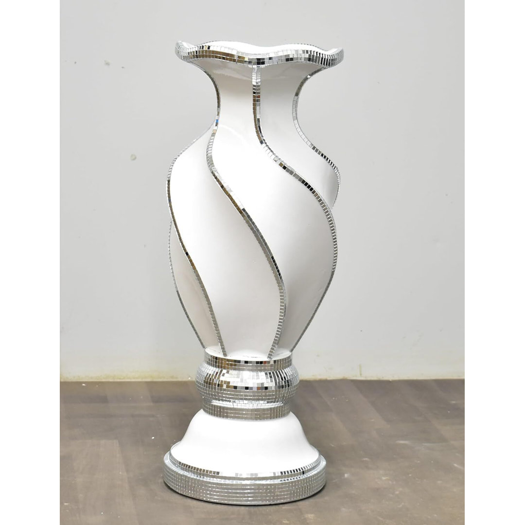 Floor Vase Large 40X60Cm Crushed Diamond Crystal Sparkly Mirrored Black V049
