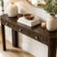 Console rustique avec coins arrondis pour la sécurité, table d'entrée avec 3 tiroirs dissimulés-1762132457