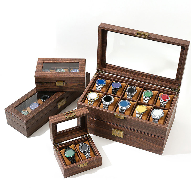 Watch Storage Box Display Case with Removable Pillows Clear Window Design All-Round Protection