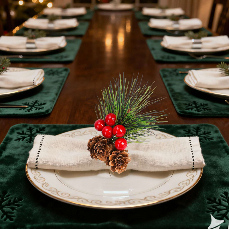 12 anneaux de serviette de Noël 12 pièces