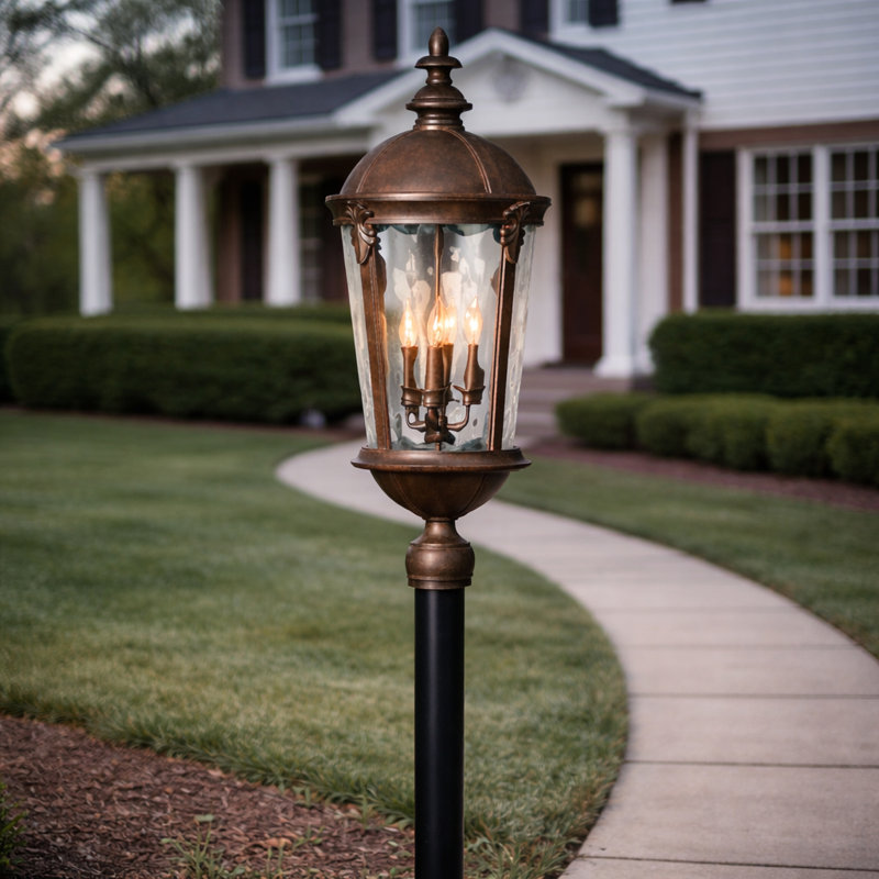 Windsor 30" Four Light Outdoor Post Mount Lantern (Post Sold Separately), River Rock