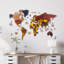 Carte du monde en bois - coloré