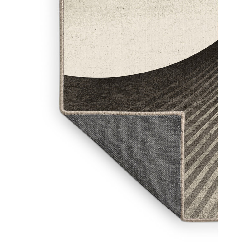 Tapis moelleux moelleux à motif géométrique en spirale Golden Ratio, 4 x 6