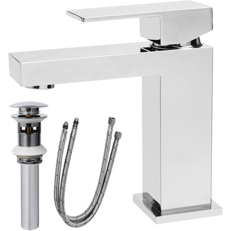 Robinet de lavabo de salle de bain en chrome de qualité supérieure, conception moderne en laiton massif pour meuble-lavabo