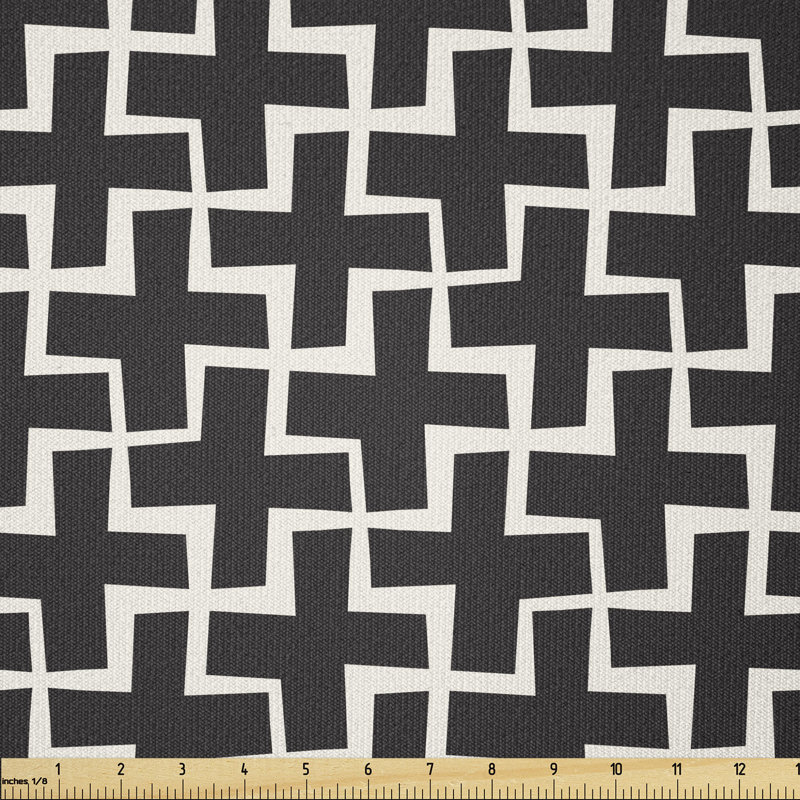 Tissu noir et blanc Ambesonne, l 36 po x L 108 po