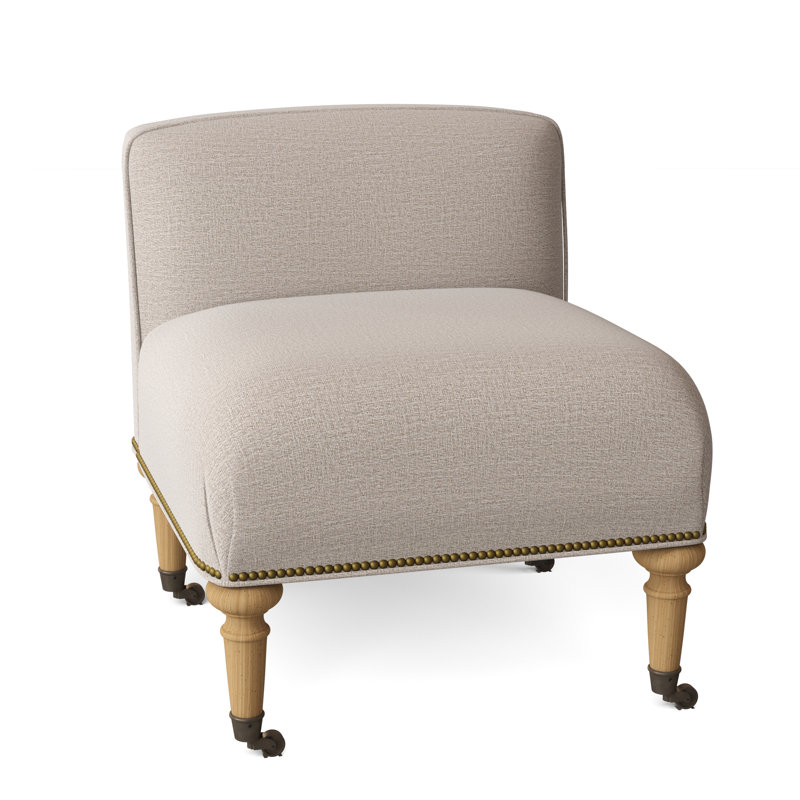 Fauteuil de chambre Chloe, Lin Elise, Espresso, Petit nickel noir