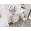 Ensemble de meuble-lavabo mural 36 po - 5 options de lavabo de couleur (motifs blanc / noir / marbre) avec tablette de rangement ouverte-16590699