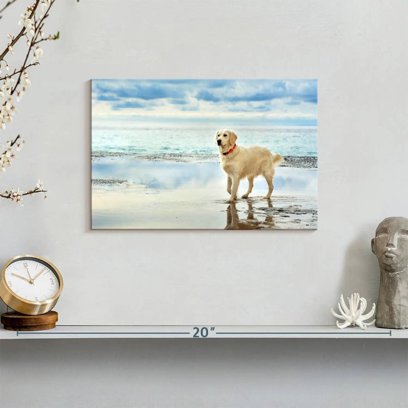 Brampt Seafront Golden Retriever, 8" H x 12" W