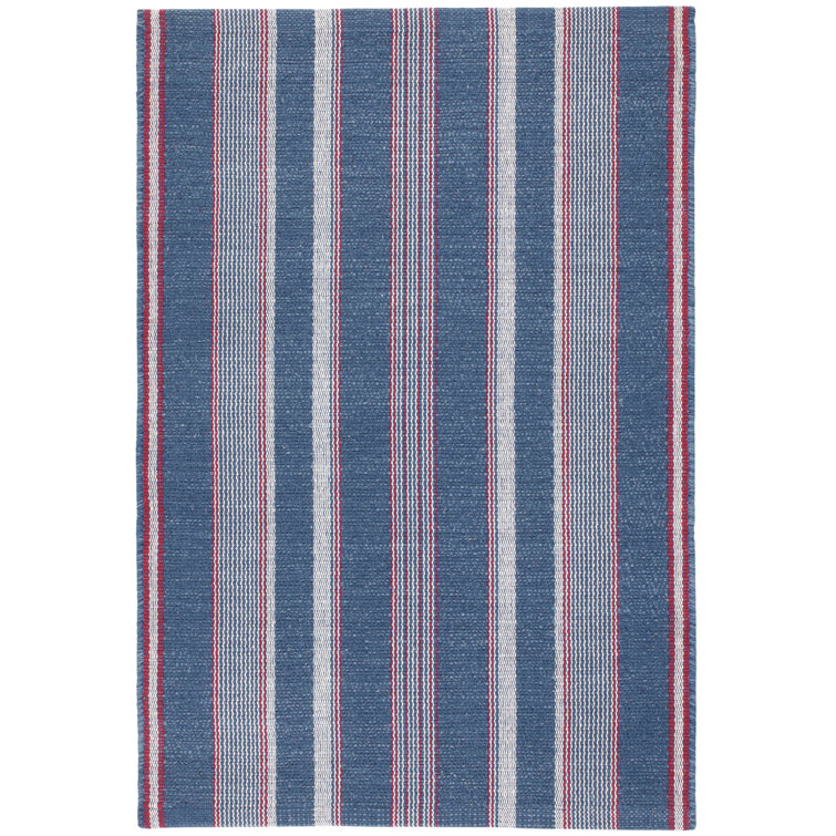 Camden Striped Handmade Flatweave Cotton Area Rug in Blue/Red