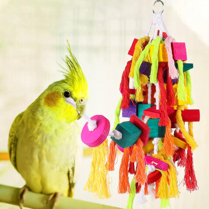 14 pouces perroquet jouets à mâcher multicolores