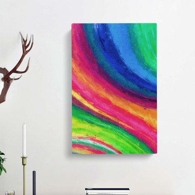 Rainbow Motion In Abstract - Wrapped Canvas
