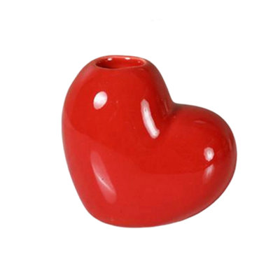 Bougeoir en céramique rouge