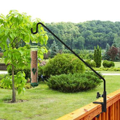 2 Pack Heavy Duty Extensible Adjustable Deck Hooks For Hanging Bird Feeders, Plants, Suet Baskets, Wind Chimes, Lanterns